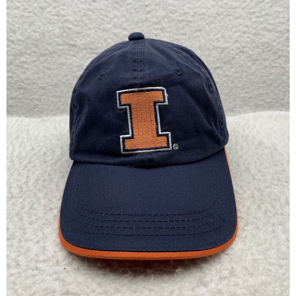 Illinois Baseball Hat Mens Strap Back Fighting Illini Blue Orange Signatures Dad
